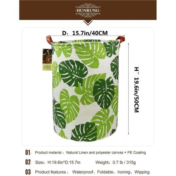 Laundry Hamper,Large Canvas Fabric Lightweight Storage Basket Toy Organizer - Picture 6 of 6